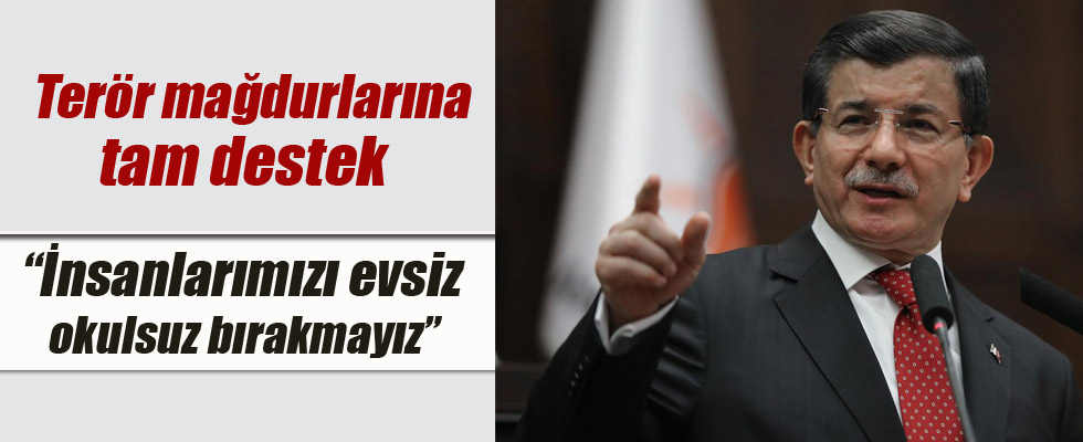 Davutoğlu terör mağdurlarına destek verileceğini açıkladı