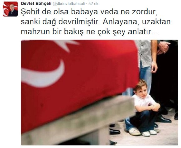 Devlet Bahçeli Twitter'dan şehit çocuklarına seslendi