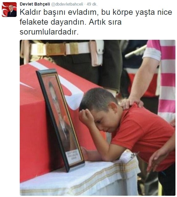 Devlet Bahçeli Twitter'dan şehit çocuklarına seslendi