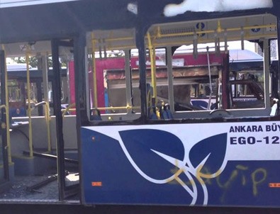 Başkentte belediye otobüsüne saldırı