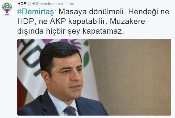 Demirtaş: Hendeği ne HDP ne AKP kapatabilir