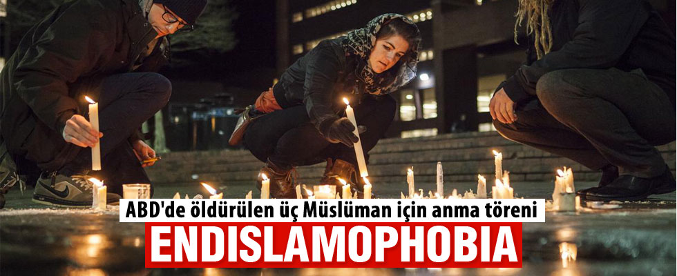 ABD'de öldürülen üç Müslüman genç için anma töreni