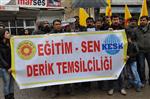 İŞ BIRAKMA EYLEMİ - Derik Eğitim-sen'den İş Bırakma Eylemi