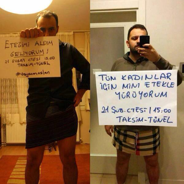 Kadınlar için etekli eylem çağrısı