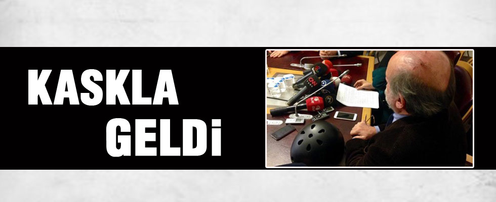 Ertuğrul Kürkçü Meclis'e kaskla geldi