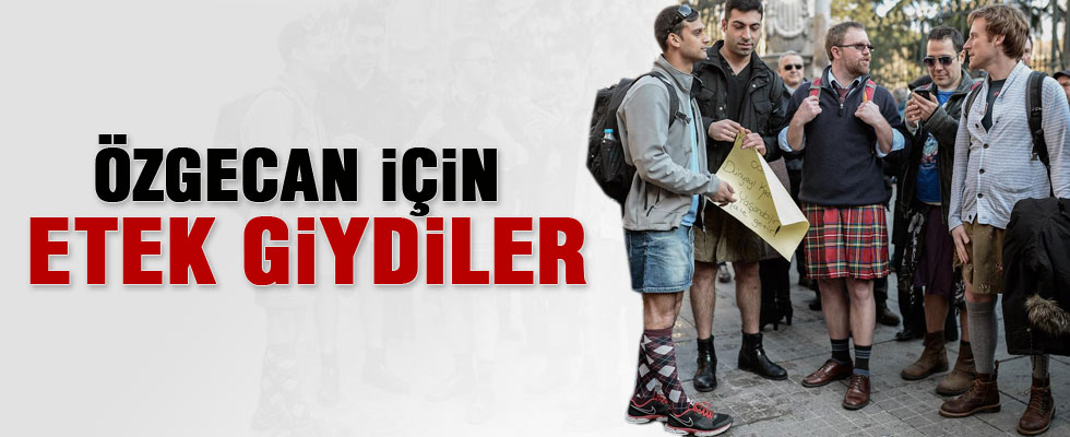 Erkeklerden, kadına şiddete karşı 'Etekli' eylem