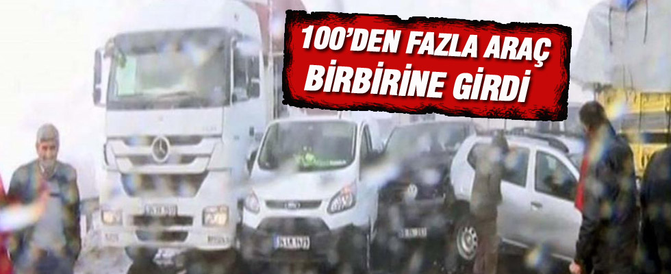100'den fazla araç birbirine girdi