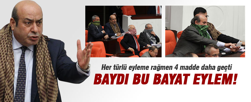 HDP'li vekillerden mecliste 'poşu' eylemi