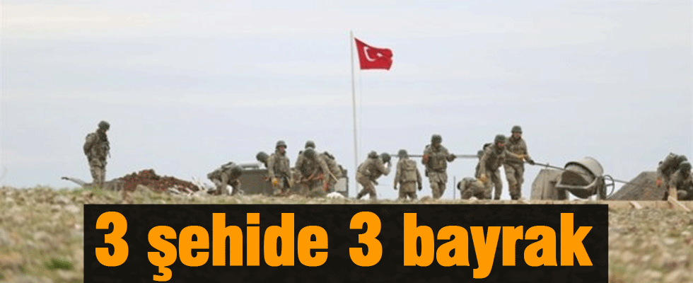 Süleyman Şah Türbesine 3 bayrak