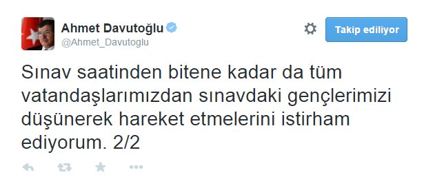 Başbakan Davutoğlu, Ygs’ye Girecek Öğrencilere Başarı Diledi