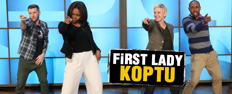 Michelle Obama sahnede dans etti