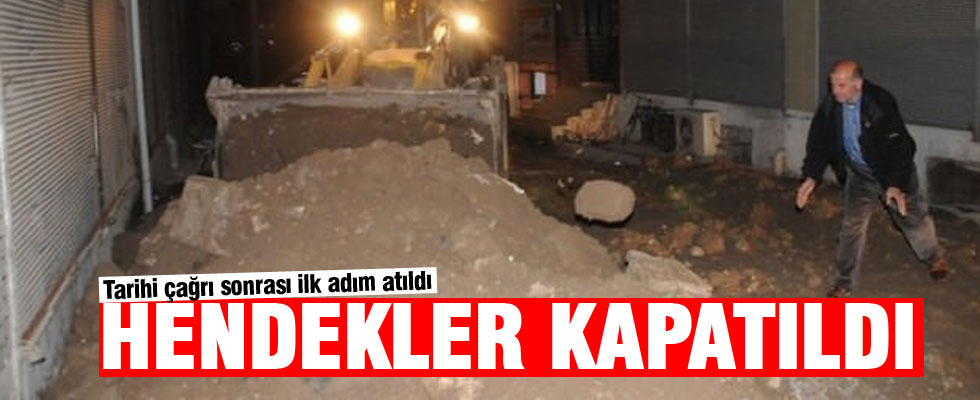 PKK'nın Cizre'de açtığı hendekler kapatıldı