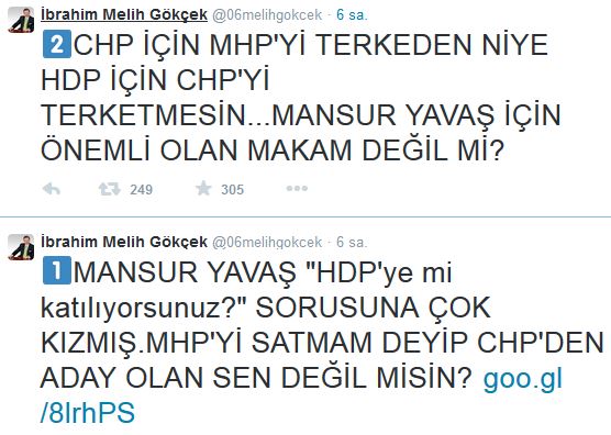 Gökçek'ten, Yavaş'a zor soru