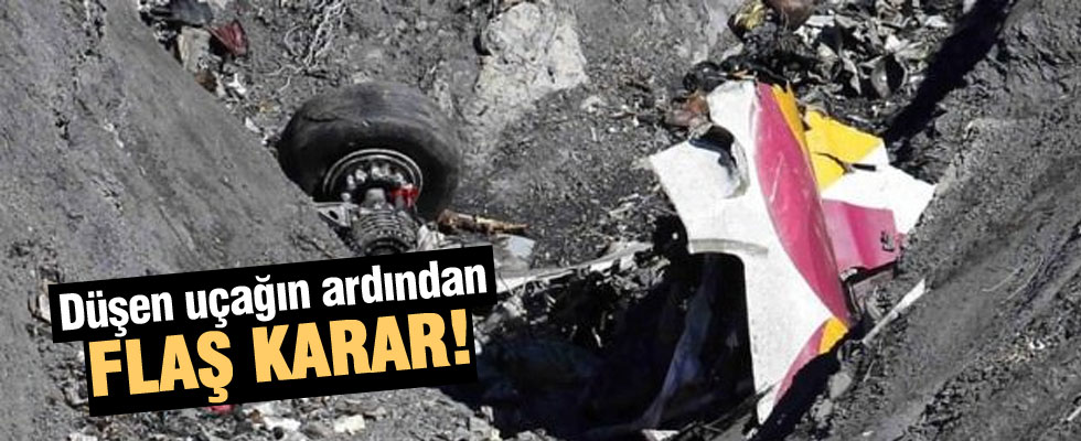 Düşen uçağın ardından flaş karar!