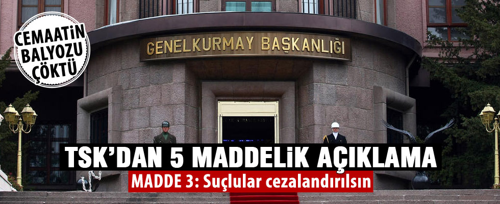 TSK'dan Balyoz açıklaması