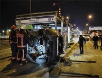İstanbul'da araç metrobüs durağına daldı