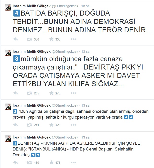 Melih Gökçek: Bunun adına terör denir
