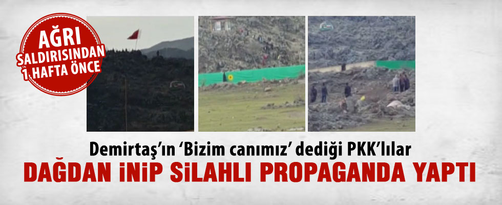 Terör örgütünün silahlı propagandası kamerada