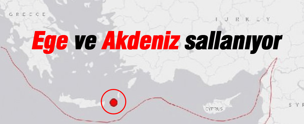 Ege ve Akdeniz'de üç saatte 8 deprem