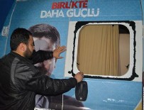 AK Parti seçim minibüsüne saldırı