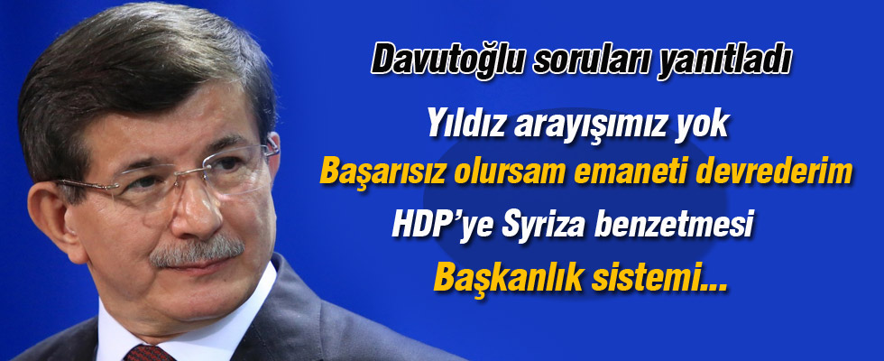 Başbakan Davutoğlu canlı yayında soruları yanıtladı