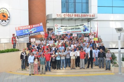 1 Mayıs Coşkusu Çiğli'yi Sardı