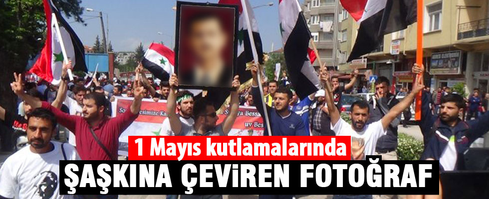 Hatay'da Esad'lı 1 Mayıs kutlaması