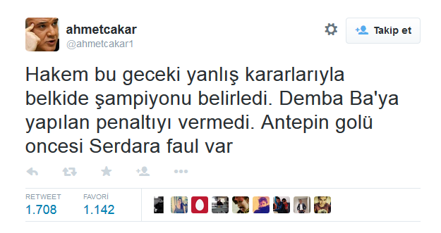 Çakar'dan bomba! 'Hakem şampiyonu belirledi!