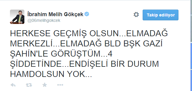 Ankara'da 4.0 büyüklüğünde deprem