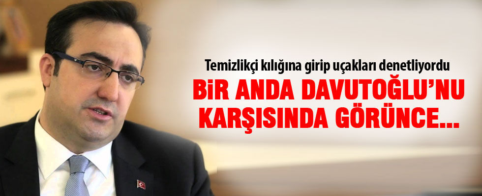 Başbakan'ı temizlikçi üniforması ile karşıladı