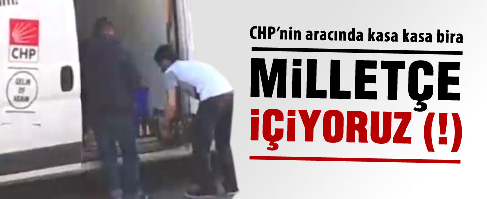 CHP'nin seçim aracında içki skandalı