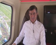 SEÇİM MİTİNGİ - Başbakan Davutoğlu, helikopterden partilileri selamladı