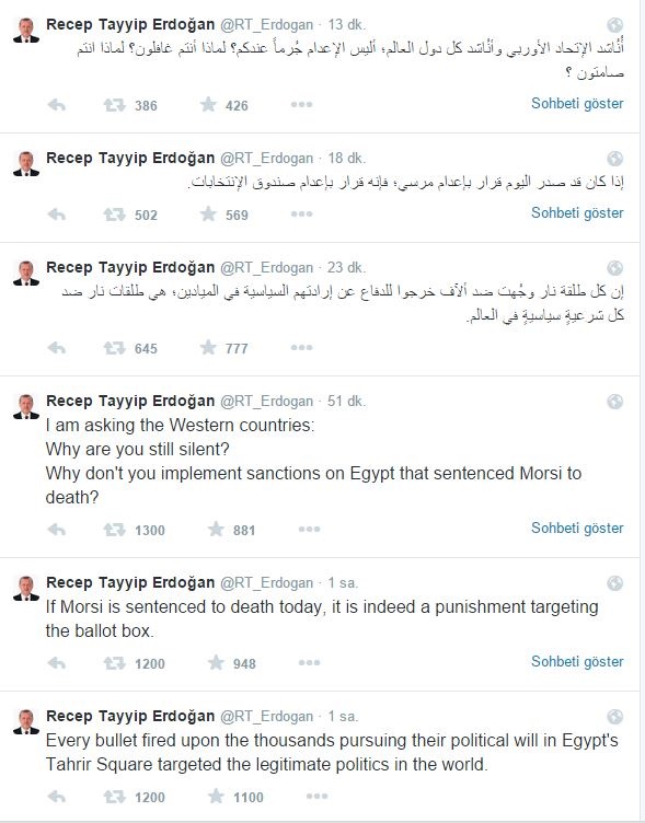 Erdoğan 3 dilde tepki gösterdi