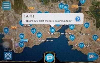 İSPARK Otoparkları Akıllı Cep Uygulamasında