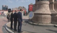 GÜRSEL TEKİN - Taksim'deki Cumhuriyet Anıtı'na Çelenk Bırakıldı