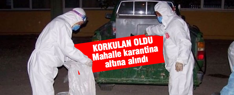 Korkulan oldu, mahalle karantinaya alındı