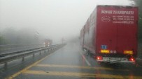 Düzce D-655 Karayolunda Sis Ve Yağmur Etkili