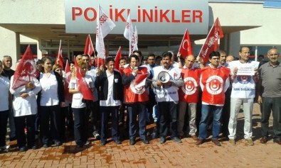 Nevşehir'de Türk Sağlık-Sen Üyesi Sağlık Çalışanlarından İş Bırakma Eylemi