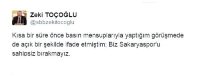 Başkan Toçoğlu Açıklaması 'Sakaryaspor'u Sahipsiz Bırakmayız'