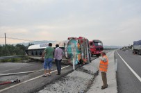 BOZKÖY - Bergam'da Mazot Tankeri Devrildi