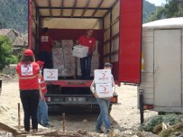 Türk Kızılayı'ndan Sel Felaketi Yaşanan Tozman Köyüne Gıda Yardımı Haberi