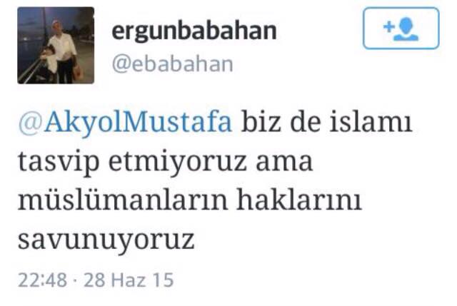 Gülen'in kalemi Ergun Babahan'dan skandal tweet