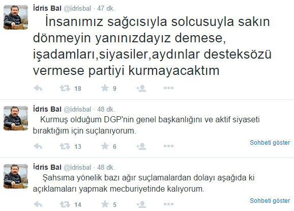 İdris Bal’dan paralel itirafı