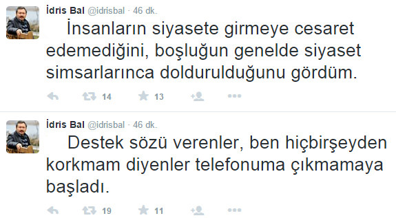 İdris Bal’dan paralel itirafı