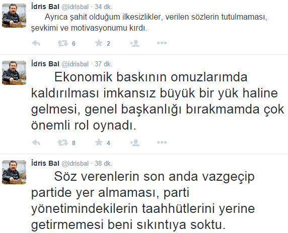 İdris Bal’dan paralel itirafı