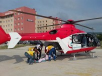 AMBULANS HELİKOPTER - Kanamalı Hastayı Hava Ambulansı İle Sevk Ettiler