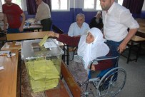 85 Yaşındaki Nine Tekerlekli Sandalye İle Oy Kullandı