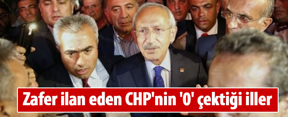 Zafer ilan eden CHP'nin '0' çektiği iller
