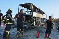 Didim'de Yolcu Otobüsü Yandı