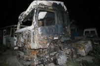 TAŞBURUN - Teröristler yol kesip TIR yaktı